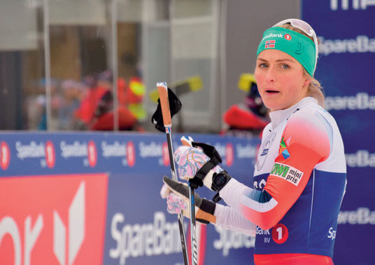 HELT RÅTT: Therese Johaug synes det er helt rått at Ingeborg har tatt rekorden hennes i testløypa på Os Ungdomsskole. FOTO: TORE SHETELIG.