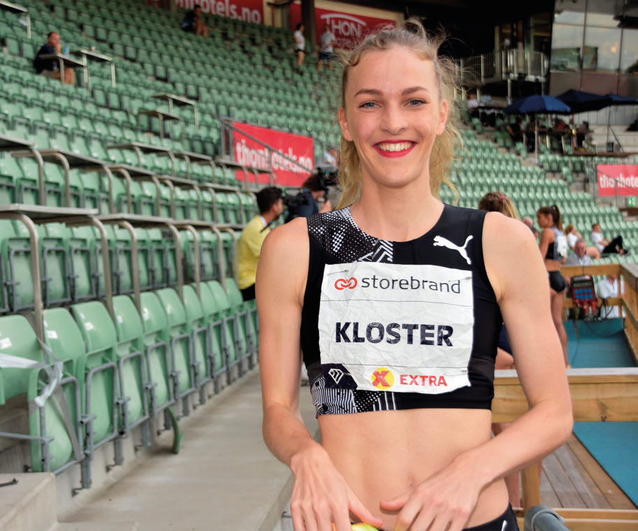 MEDALJEGROSSIST: Line Kloster har elleve NM-gull, men lar det ikke bli med det. Hun satte norsk rekord på 200 meter hekk.