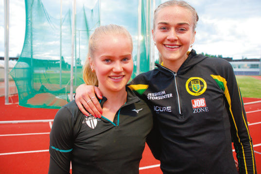 SAMMEN I ALT: Amalie Sæten (til høyre) er glad for å ha havnet i treningsgruppe med Malin Edland. De har ikke bare løpingen, men også sykepleiestudiene til felles, og hjelper hverandre på begge fronter.