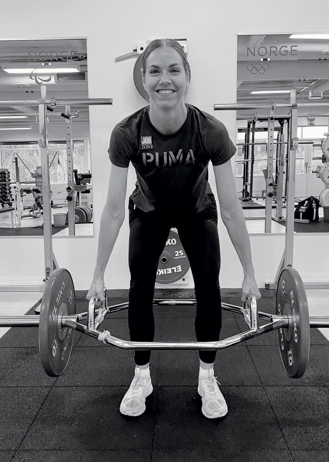 STYRKETRENING: Å trene styrke er en viktig del av treningen til Elisabeth. Det meste går på bein.